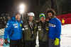 SCHLADMING, AUSTRIA - FEBRUARY 11: US Ski Team coaches celebrate Ted Ligety's victory in the Alpine FIS Ski World Championships Super Combined race on February 11, 2013 in Schladming, Austria, (Photo by Mitchell Gunn/ESPA) Image may be used for editorial purposes only.