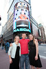 ussa > Liz Stephen, Jerett "Speedy" Peterson and Stacey Cook
Athletes pose in front of the Nasdaq sign in Times Square. October 29, 2009 Photo © 2008, The NASDAQ OMX Group, Inc.