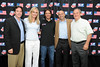 Visa's Matt Kauffman (left) poses with Olympic and Audi FIS World Cup champion Lindsey Vonn, three-time Olympic silver medalist Johnny Spillane, USSA Chief Revenue and Marketing Officer Andrew Judelson, and USSA President and CEO Bill Marolt as sponsors, licensees and suppliers join Olympic athletes at the U.S. Ski Team and U.S. Snowboarding's 2010 Partner Summit reception at Zoom on Main Street in Park City, Utah. July 20, 2010 Photo © Scott Sine
