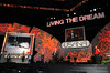 USSA High Performance Director Troy Flanagan speaks to over 8,000 USANA Health Sciences associates at their annual convention at the Energy Solutions Arena in Salt Lake City, Utah. The USSA was announcing an eight year partnership with USANA. (c) 2011 USSA/Tom Kelly