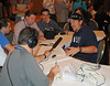 Ski cross athlete Casey Puckett talks to a media roundtable group as top Vancouver Bound Olympic hopefuls took part in the U.S. Olympic Committee's USOC Media Summit in Chicago. (c) 2009 USSA