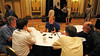 World aerials champion Ryan St. Onge speaks to media in a roundtable session as top Vancouver Bound Olympic hopefuls took part in the U.S. Olympic Committee's USOC Media Summit in Chicago. (c) 2009 USSA
