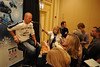 Two-time Olympic freestyle aerialist Jeret "Speedy" Peterson talks to media in a roundtable session as top Vancouver Bound Olympic hopefuls took part in the U.S. Olympic Committee's USOC Media Summit in Chicago. (c) 2009 USSA