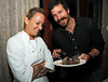 U.S. Ski Team downhiller TJ Lanning poses with Chef Carolynn Spence and her braised short ribs at Savor the Slopes, presented by Saveur Magazine for the U.S. Ski Team, during the Audi Birds of Prey World Cup in Beaver Creek Colorado.
Photo: Tom Kelly/U.S. Ski Team