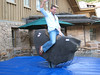 ussa > TJ Lanning of the men's alpine team getting another punch on his mechanical bull frequent visitor card (credit: Doug Haney/USSA)