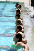 ussa > (From back to front) Adam Smith, Tyler Jewell, Josh Wylie, Lindsay Lloyd, Erica Mueller, Andi Jo Stump and Michelle Gorgone work out in the pool. (Lindsey Sine/USSA)